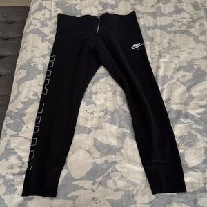 Nike Black Kids Leggings with White Logo